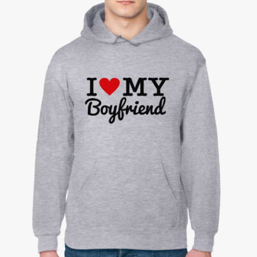 Толстовка худи с принтом I love my boyfriend