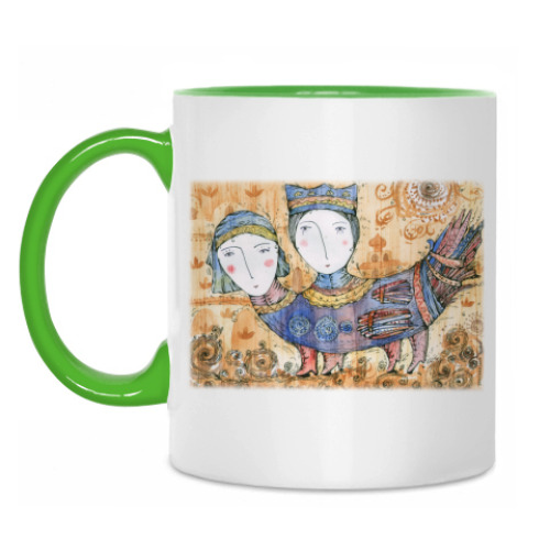 Кружка с принтом Птицы мифическая