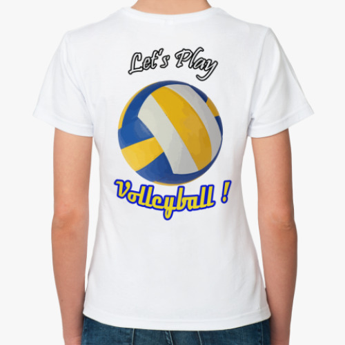 Классическая футболка с принтом Football Volleyball