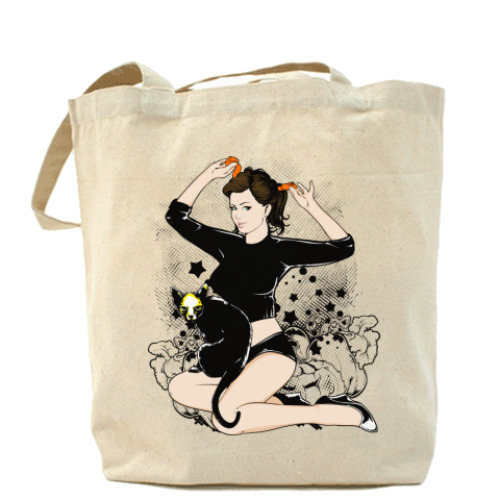 Сумка шоппер с принтом Pin-up Halloween