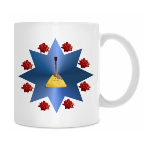 Кружка с принтом 'Розы и балалайка'