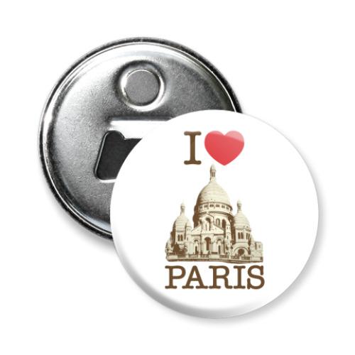 Магнит-открывашка с принтом Я люблю Париж