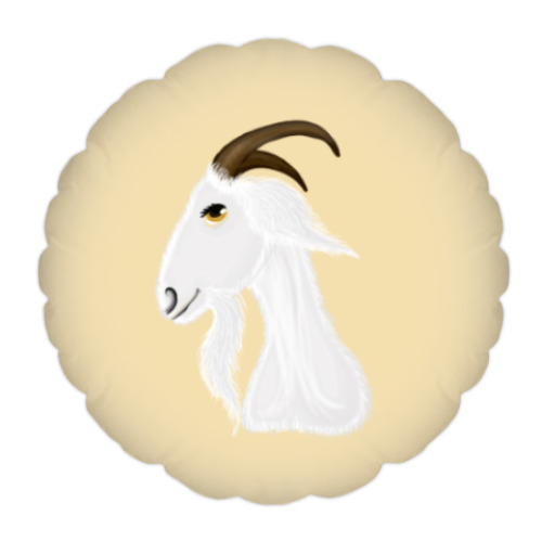 Подушка с принтом Голова белого козла