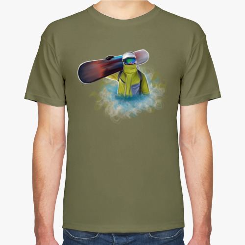 Футболка с принтом Сноубордист