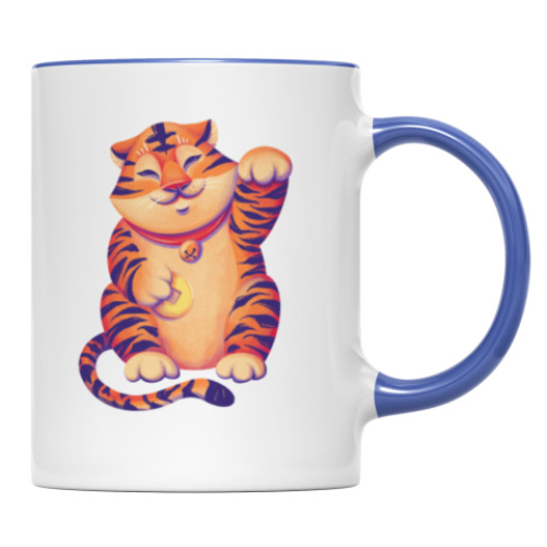 Кружка с принтом Тигр Maneki Neko