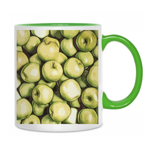 Кружка с принтом яблоки