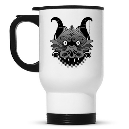 Кружка-термос с принтом Чёрный Дракон