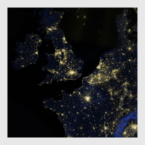 Постер с принтом Огни Лондона из космоса