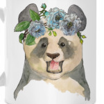 Панда в цветах