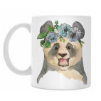 Панда в цветах