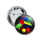 Значок 37 мм  rubik's wave