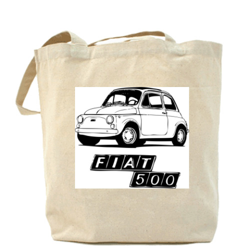 Сумка шоппер с принтом Fiat 500