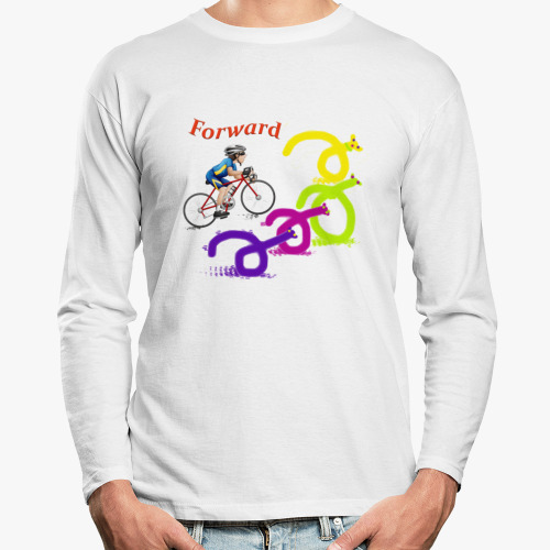 Лонгслив с принтом Форвард по-жизни