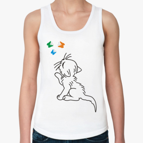 Женская майка с принтом Кот