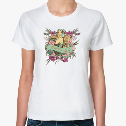 Классическая футболка с принтом Волшебная девушка