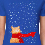 Новогодний котик в снегу