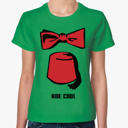 Женская футболка с принтом Доктор Кто фезка бабочка