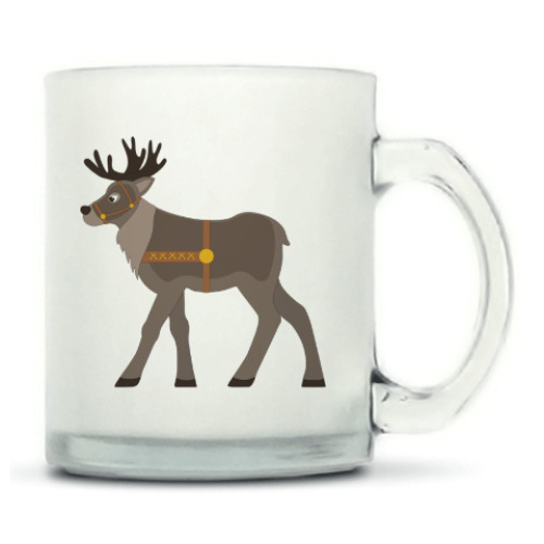 Кружка матовая с принтом Северный олень