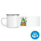 Кружка металлическая белая (круговая запечатка)