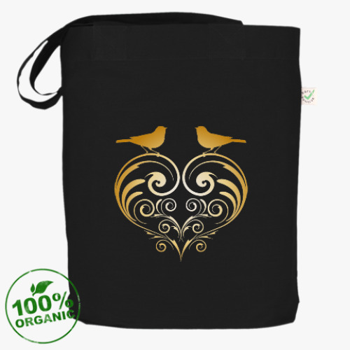 Сумка шоппер с принтом золотые узоры