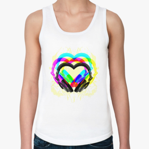 Женская майка с принтом Music Heart