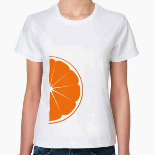 Классическая футболка с принтом Половина апельсина
