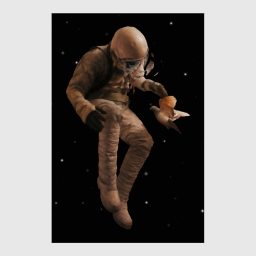 Постер Космонавт с голубем