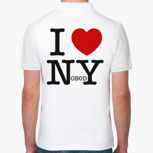 Рубашка поло с принтом I love nobody