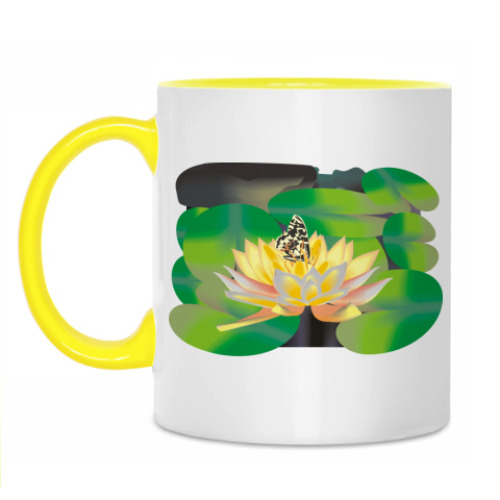 Кружка с принтом ~ Бабочка и Лотос ~
