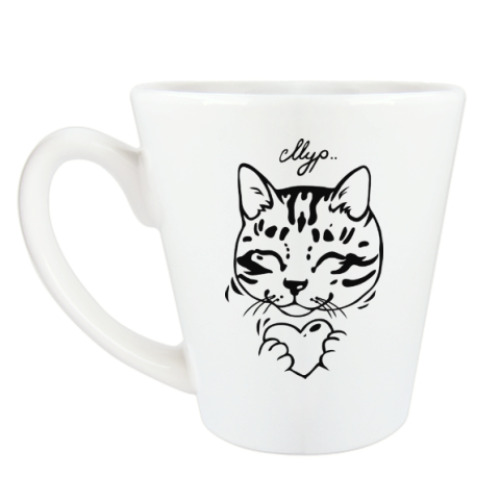 Чашка Латте с принтом Кот Мур