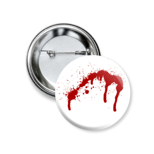 Значок 37мм с принтом Брызги крови