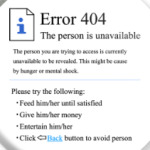 Error 404 Person unavailable