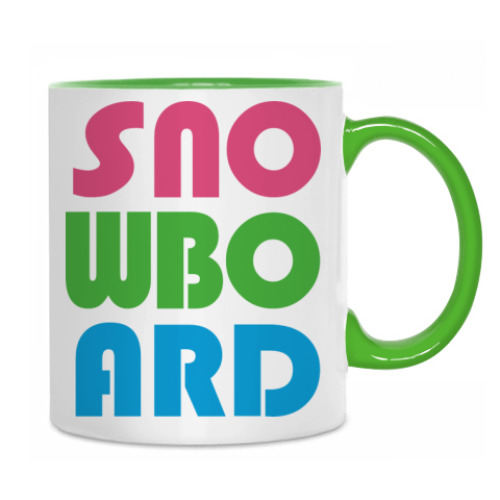 Кружка с принтом snowboard