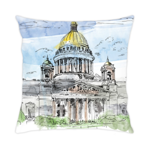 Подушка с принтом  Исаакиевский собор