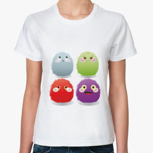 Классическая футболка с принтом Монстры