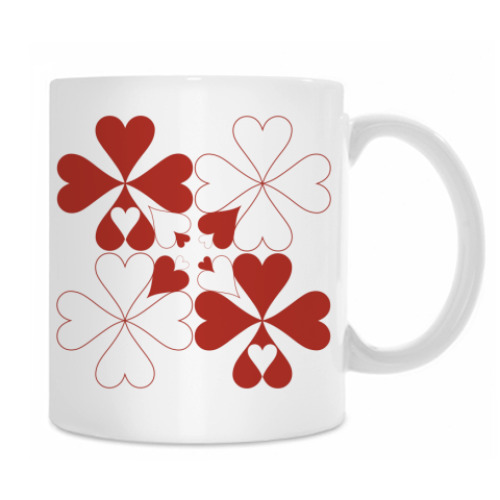 Кружка с принтом hearts