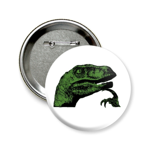 Значок 58мм с принтом Филосораптор