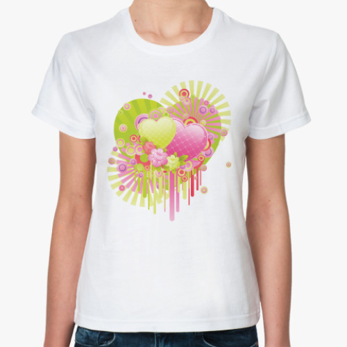 Классическая футболка с принтом HEART