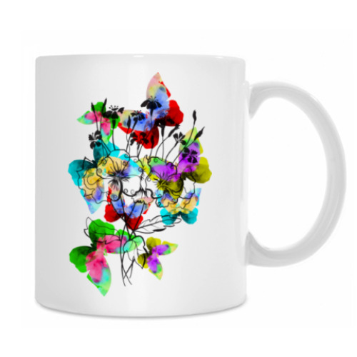 Кружка с принтом Летние бабочки