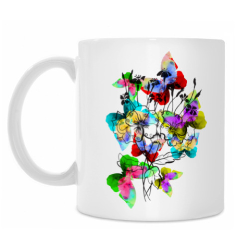 Кружка с принтом Летние бабочки