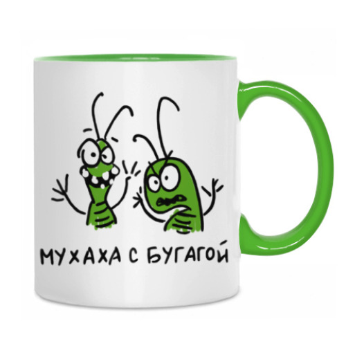 Кружка с принтом 'Мухаха с Бугагой'