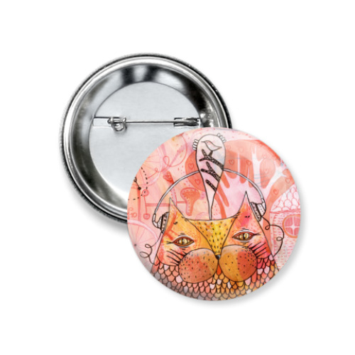 Значок 37мм с принтом Мартовский кот