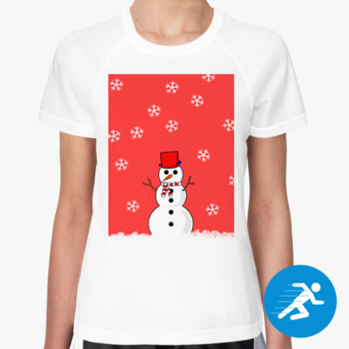 Женская спортивная футболка Снеговик