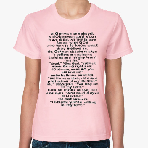 Женская футболка с принтом Cat and God