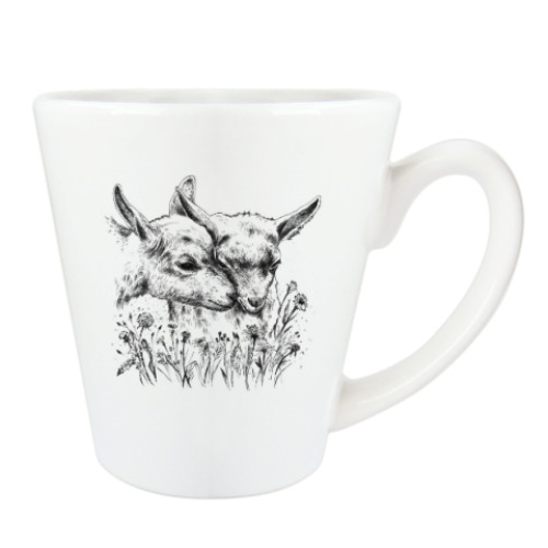 Чашка Латте с принтом Ягнята