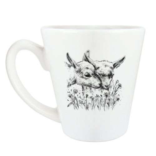 Чашка Латте с принтом Ягнята