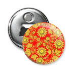 Магнит-открывашка 58 мм Подсолнухи хохлома