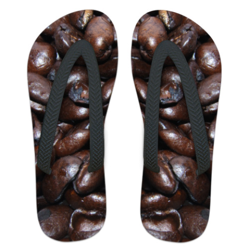 Шлепанцы (сланцы) с принтом  зерна шоколада
