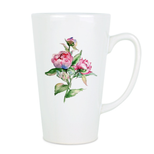 Чашка Латте с принтом Розы