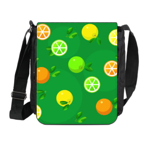 Сумка на плечо (мини-планшет) с принтом Цитрусовые фрукты